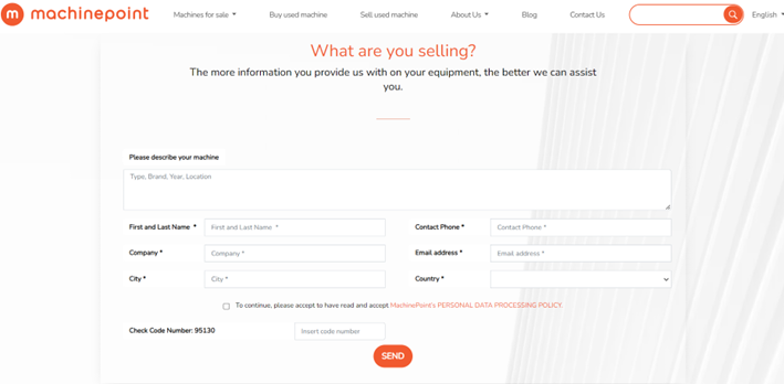 Sell used machinery through MachinePoint